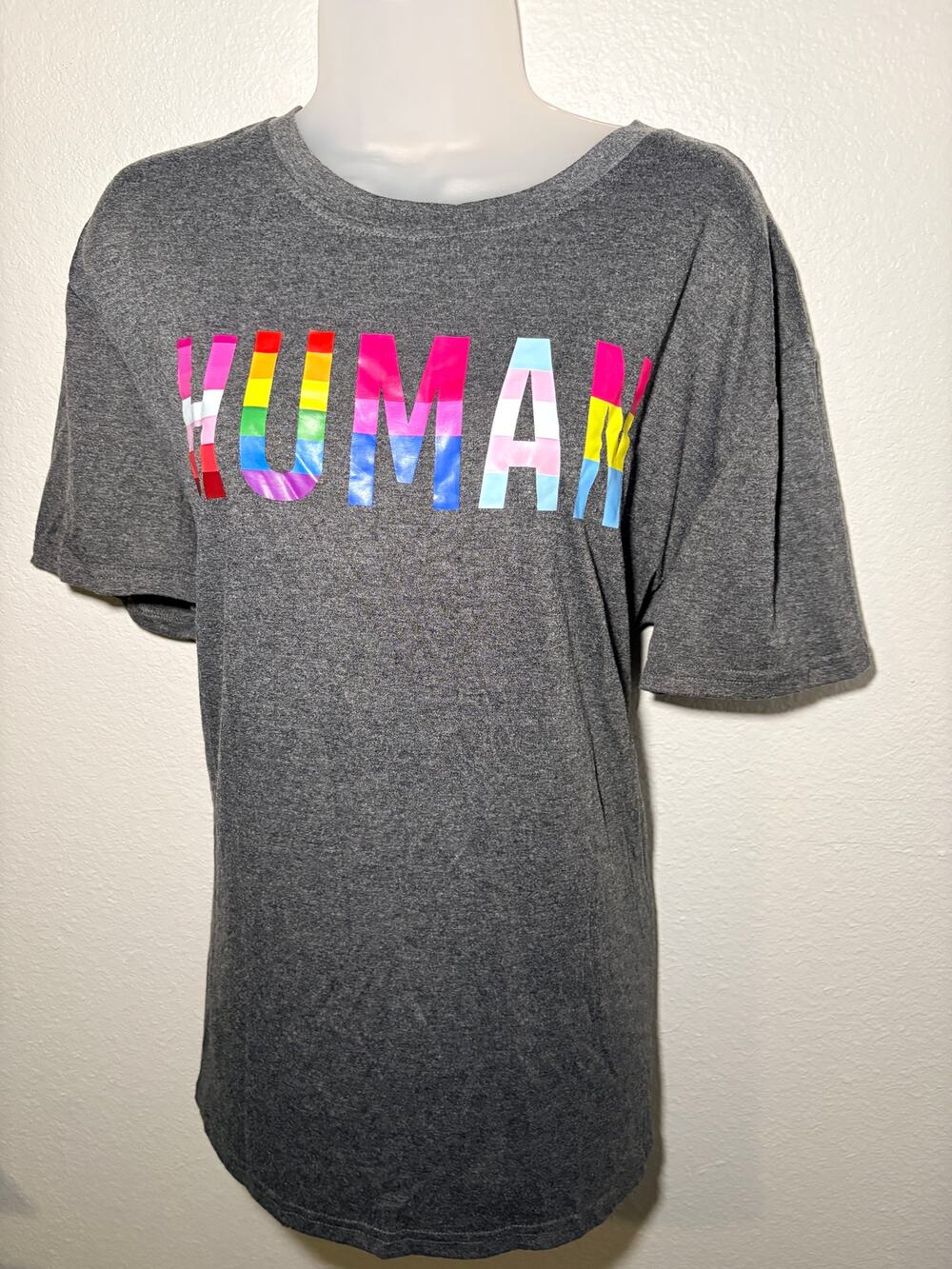 Vibrant Rainbow Pride Graphic Tee - Navy, Size M/L